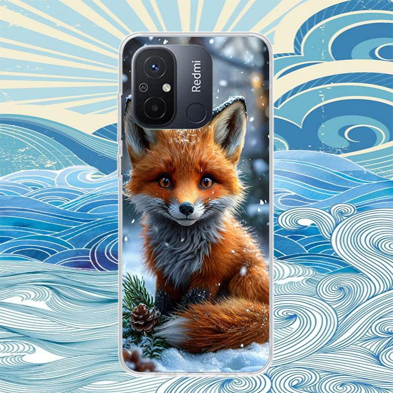 Animal Fox Phone Case For Xiaomi Redmi 13 13C 14C 12 12C 10 10A 10C 9 9A 9C 9T 8 8A 7 7A 6 Pro 6A K70 K60 K40 K20 S2