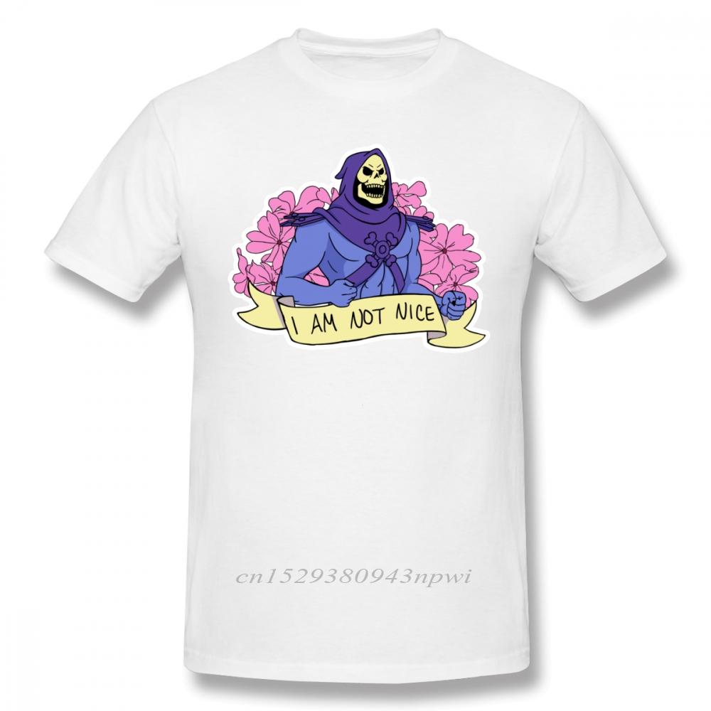 Skeletor T Shirt I AM NOT NICE TShirt Printed Man Tee Shirt Oversize 100 Cotton Cute Summer Short Sleeve Tshirt