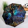 Colorful Tree of Life Umbrella Automatic Open/close, Sturdy Iron Frame & 8-Rib Struct, Umbrella for Women & Men, Christmas Gift