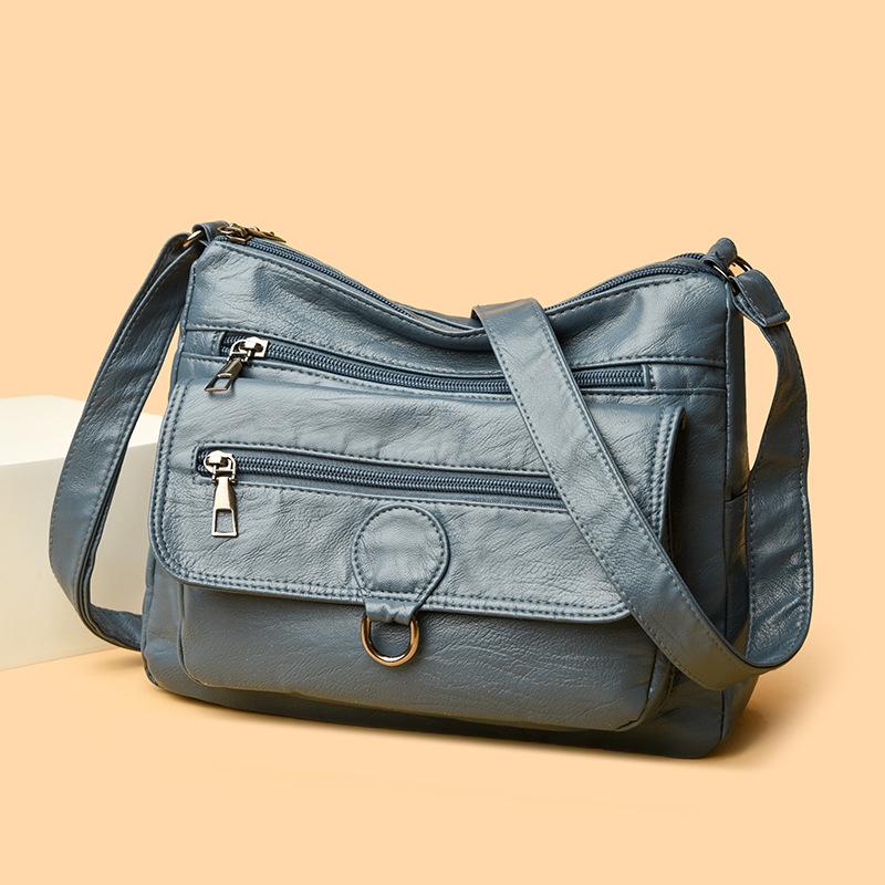 Large Capacity Retro Multi-layer Small Square Bag Women's Shoulder Crossbody Bag