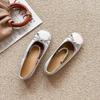Inner Height Increase 5cm French Rhinestone Ballet Shoes Women's 2025 Autumn New Satin Bow Mary Jane Single Shoes