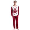 Set Pijamale de Cuplu de Crăciun 2024: Top cu mâneci lungi și gât rotund pentru bărbați și femei cu pantaloni de trening