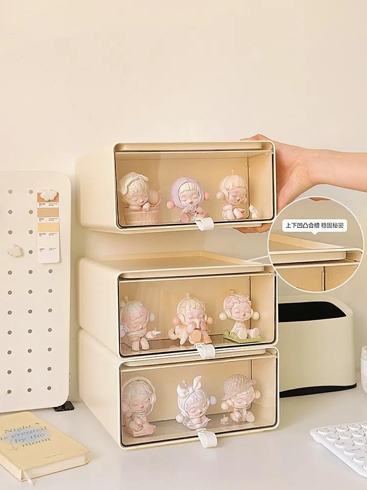 Drawer Type Blind Box Display Shelf Stationery Organizer Acrylic Transparent Desktop Display Cabinet Storage Box
