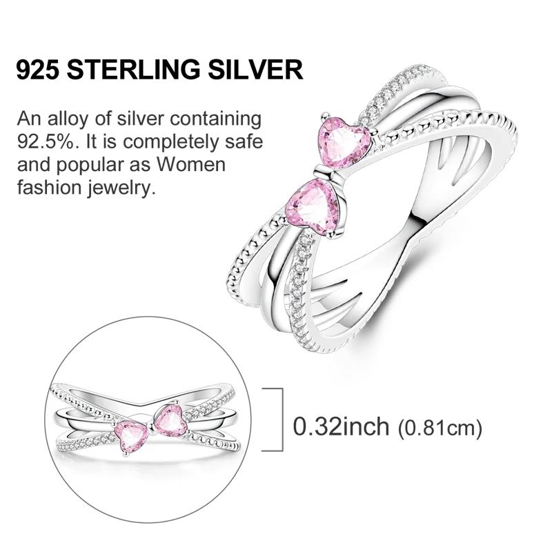 Original 925 Silver Shine Zircon Wedding Ring Simple Ring for Women Love Fashion Stackable Rings Popular Anniversary Jewelry