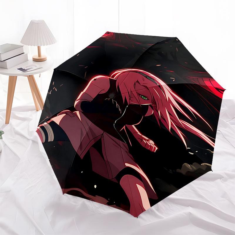 

Naruto Sharingan Umbrella: Automatic Opening and Closing, Portable 3 Fold Design with 8 Bone Iron Frame Perfect for Fans, Travelers, Daily U
