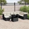 VidaXL Garden Lounge Set 9 Pcs with Cushions Black Braided Resin 3266786