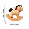 Wooden Material Wooden Rocking Horse Vintage Style Nordic Design Miniature Rocking Horse Miniature Size Carved Design