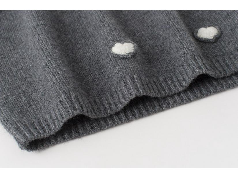 Korean Design 100% Pure Cashmere Heart Sweater - Thick Loose Fit, Versatile Casual Pullover for Women