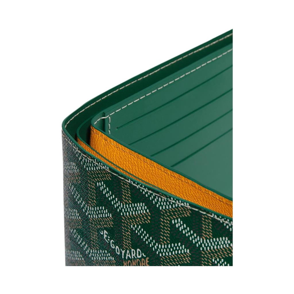 Goyard Victoire Monogram Opvouwbare Canvas en Leer Portemonnee Unisex Portemonnee Zwart Blauw Groen VICTO8PMLTY