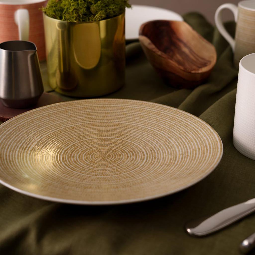 NARUMI Luminar Plate, 21cm, Gold, Stylish, Modern, Casual, Cake Plate, Dinner Plate, Microwave and Dishwasher Safe, Gift Boxed, 52528-5638