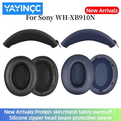 YAYINCC Replacement Soft Foam Cushion Ear Pads / Silicone Zipper Head Beam Protective Cover for SONY WH-XB910N Gaming Headset