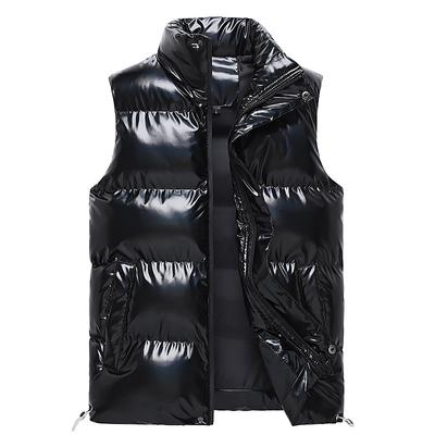 Men's Sleeveless Jacket Fashion Vest Winter Warm Pockets Cotton Padded Jackets Mens White Black Waistcoat 5Xl