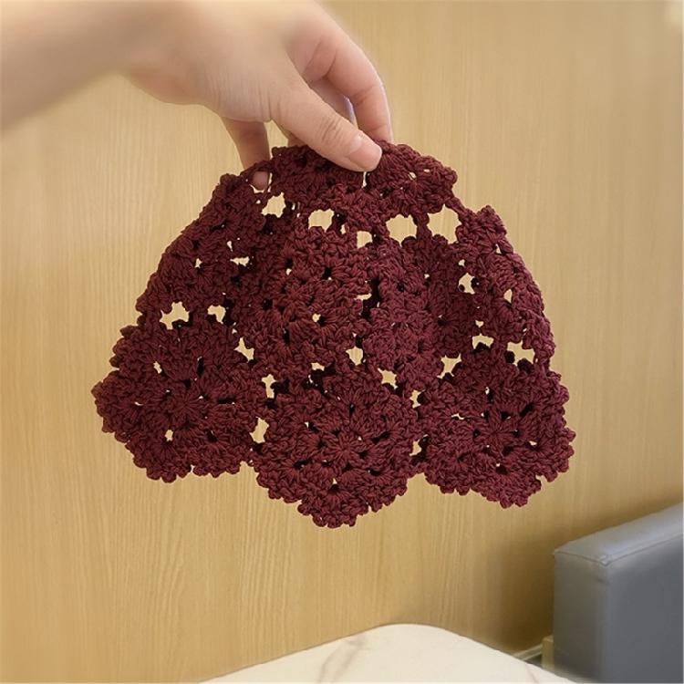 Soft Cotton Crochet Hat Comfortable Skull Hat Pullover Beanies Hat for Women Teens Japanese Aesthetic Lover Dressingup