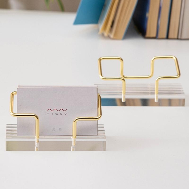 Metal Business Card Holders Business Card Stand Postcard Holders Creative Business Card Display Rack for Office Tabletop