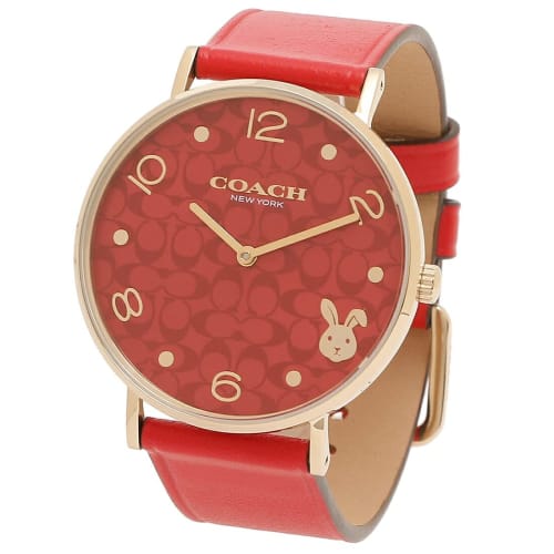 Coach Women's Perry 36mm Quartz Watch, Red, Leather, COACH 14503977