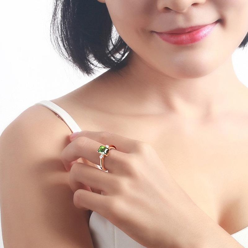 Sace Gems Klassischer Kupferlegierungs-Zirkonring für Damen, Schmuck, Hochzeit, Versprechen, Party, Geschenk