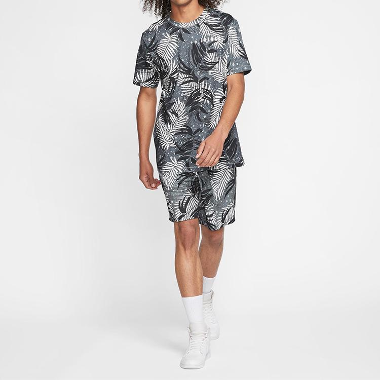 Jordan Poolside Print Sport Crew Neck T-Shirt Men Tops Black CQ2063-010