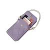 European and American Xiaoxiangfeng Is Suitable for Apple 17pro Camellia Card Bag, Mobile Phone Case iPhone16 Pearl Wristband Oblique Span.