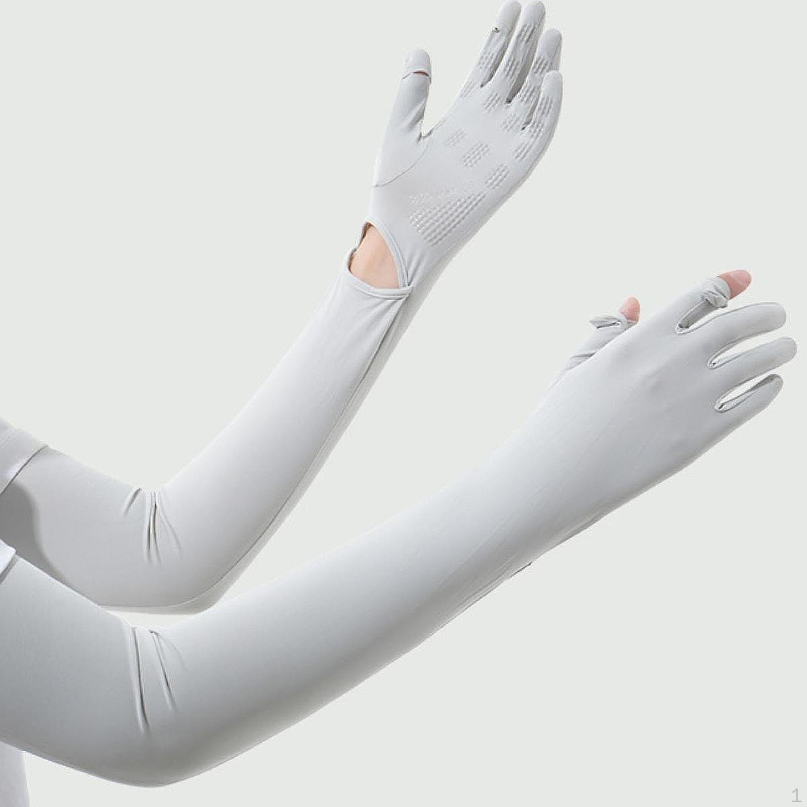 

Нарукавники солнцезащитные с полным покрытием пальцев дышащие нескользящие летние солнцезащитные перчатки женские серый