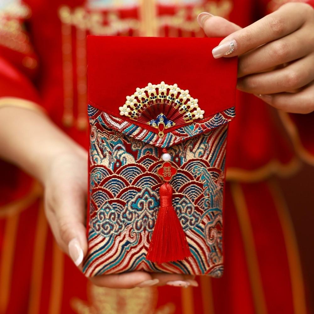 Chinese New Year Lucky Red Pockets Blessing Words Hongbao Brocade Red Envelop  Graduation Dinner