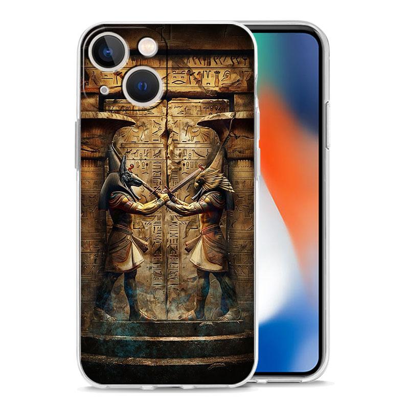 Phone Case For iPhone 16 Cases iPhone 15 12 13 14 16 Pro Max X XR XS Max 15 Plus 16Pro iPhone11 Cover Ancient Egypt God pyramid