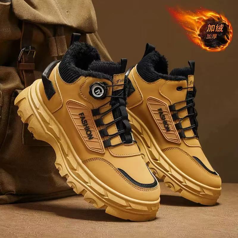 Brand Autumn and Winter Outdoor Martin Boots Thick-soled Non-slip Heightening Boots Waterproof and Warm High-top Tide