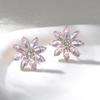 Vintage Light Luxury Colorful Diamond Sunflower Ear Clips High End Crystal Earrings Elegant Evening Party Jewelry