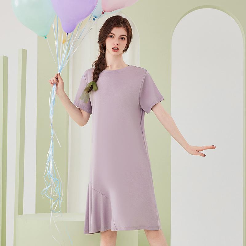 

Женская ночная сорочка из лиоцелла Tencel и хлопка с вкладышами для бюстгальтера - Прохладная, легкая летняя одежда для сна M