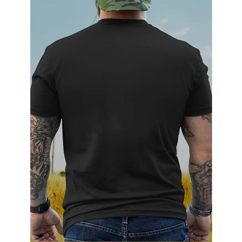 European Sizes Men's Russian Plow Best Plov Maker Graphic T-Shirt - Black with White Russian Cooking Design Print, Casual Round Neck Tee