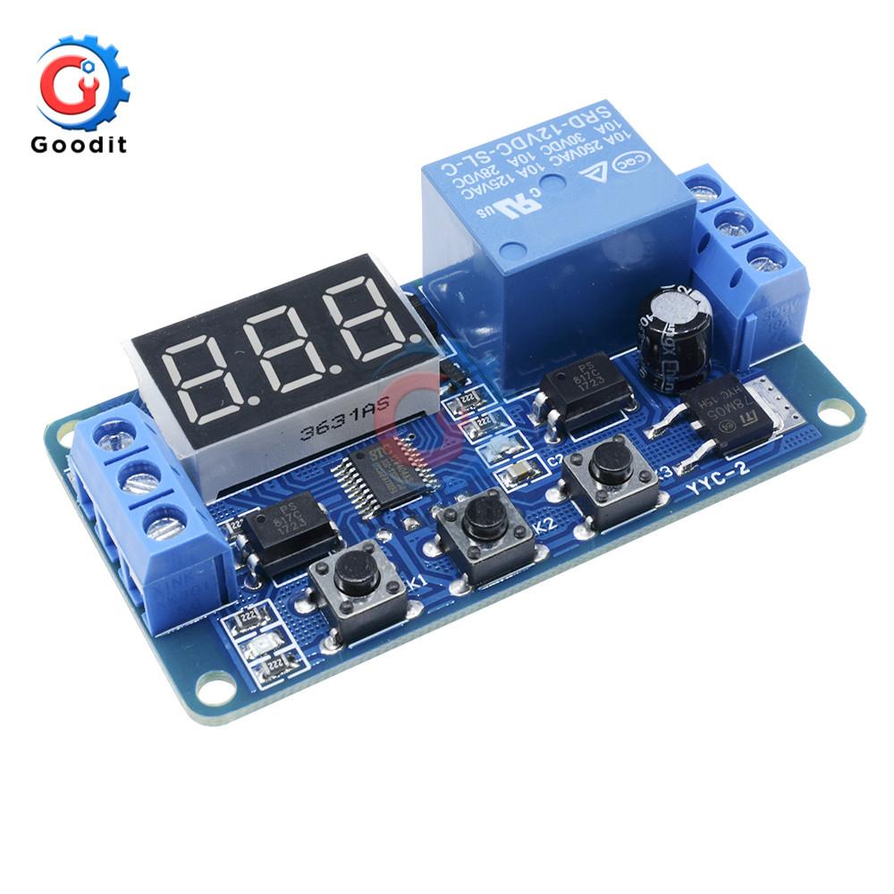 DC 12V Time Relay LED Display Automation Cycle Delay Timer Control Off Switch Delay Voltage Protection Relay module Relays 5
