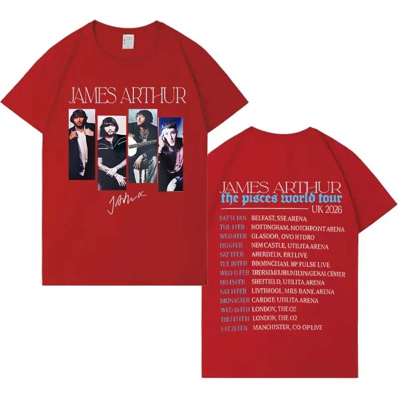 Singer James Arthur Mens Fashion TShirt 2026 Album Casual Loose TShirt HipHop High Quality Comfortable Short Sleeve Unisex