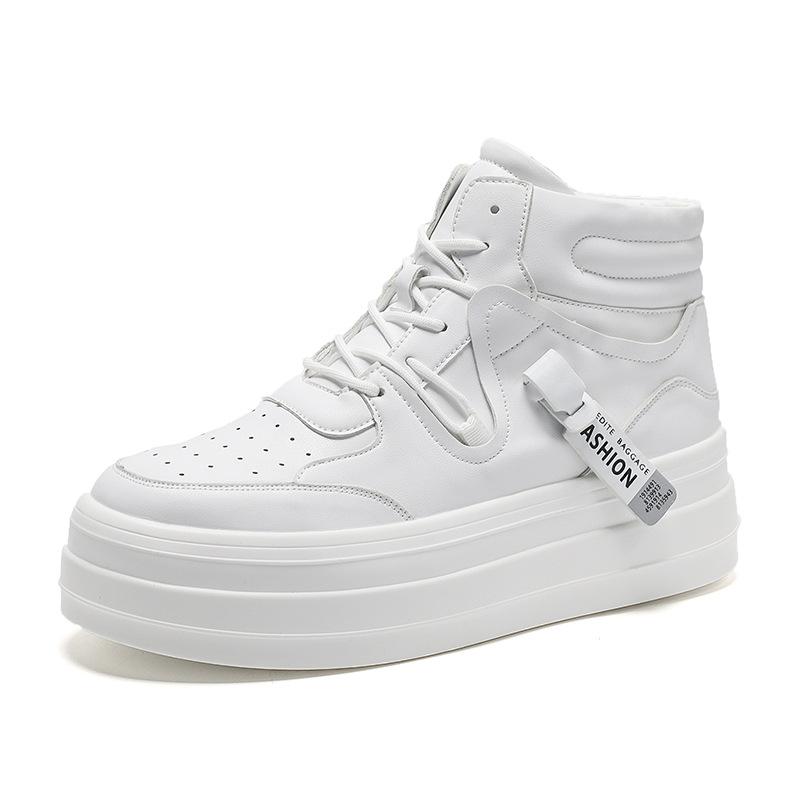 Herrenschuhe mit hohem Schaft Freizeitschuhe modische trendige Schuhe Herrenbekleidungsgeschäft dicke Sohlen erhöhen die Höhe dicke Sohlen schütteln schnell live Wenzhou Schuhe