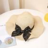 Summer Sun Hat for Women - Wide Brim with Bowknot, Breathable Straw Beach Cap, UV Protection, Fashionable Travel Accessory