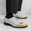 Men Derbys Gold Silver Wedding Dress Dance Shoes Leather Shoes Business Formal Shoes Tuxedo Prom Blazers Shoes Large Size