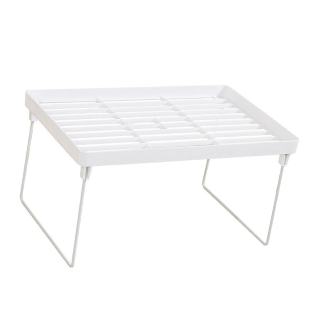 Kitchen Stacking Shelf Plastic and Metal Multifunctional Stackable Kitchen Counter Shelf  