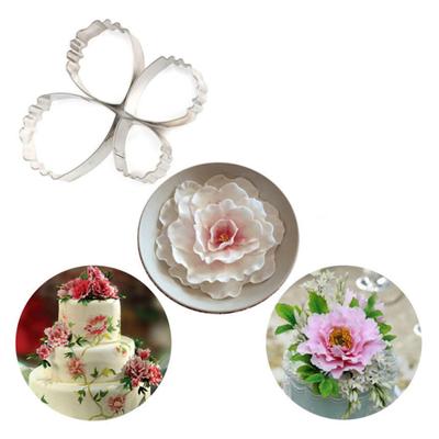 7Pcs Peony Cake Mold Flower Cookie Cutter Bread Decorating Fondant Baking Tool
