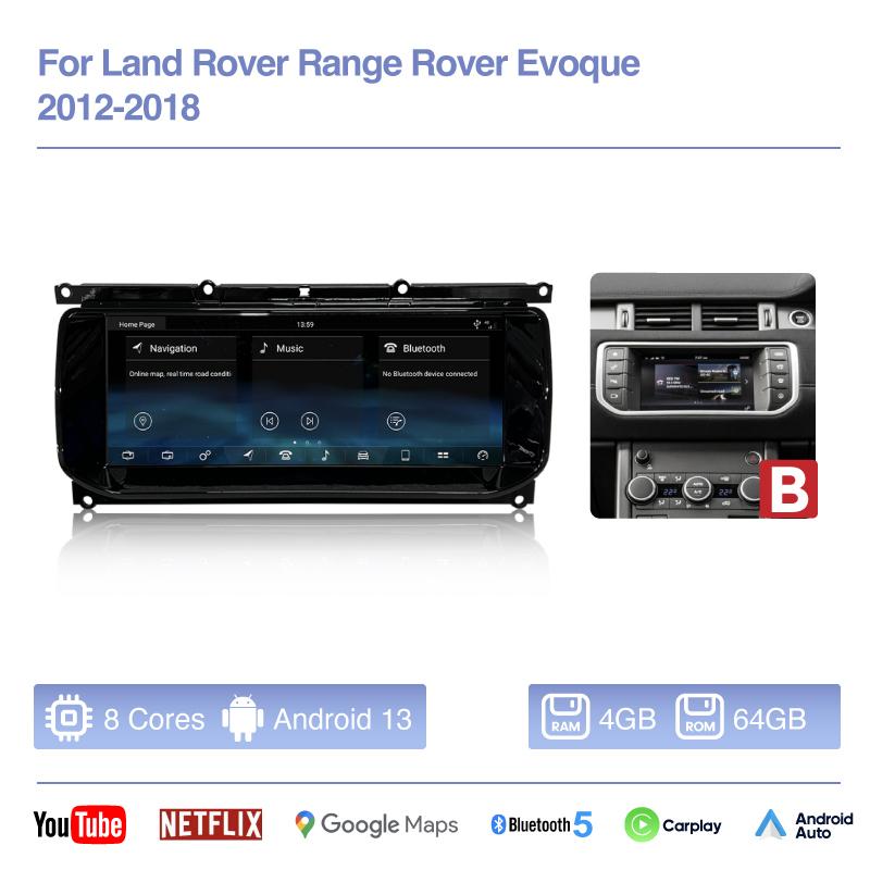10.25" Car Multimedia Video Player For Land Range Rover Evoque 2012-2018 GPS Navigation Radio Android12 8+256G CarPlay 4G Host
