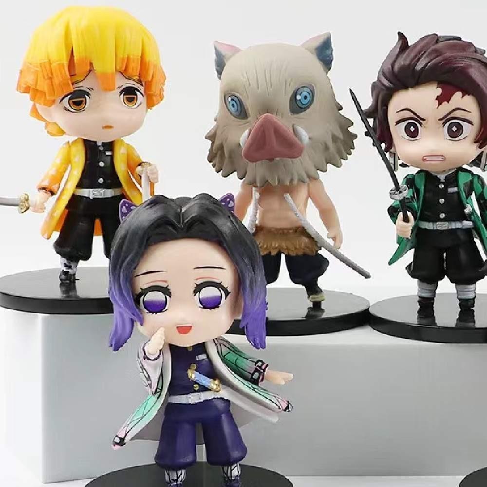 Adorable Demon Slayer Tanjiro Nezuko Pvc Figures 6-pack 8.5cm Anime Merchandise