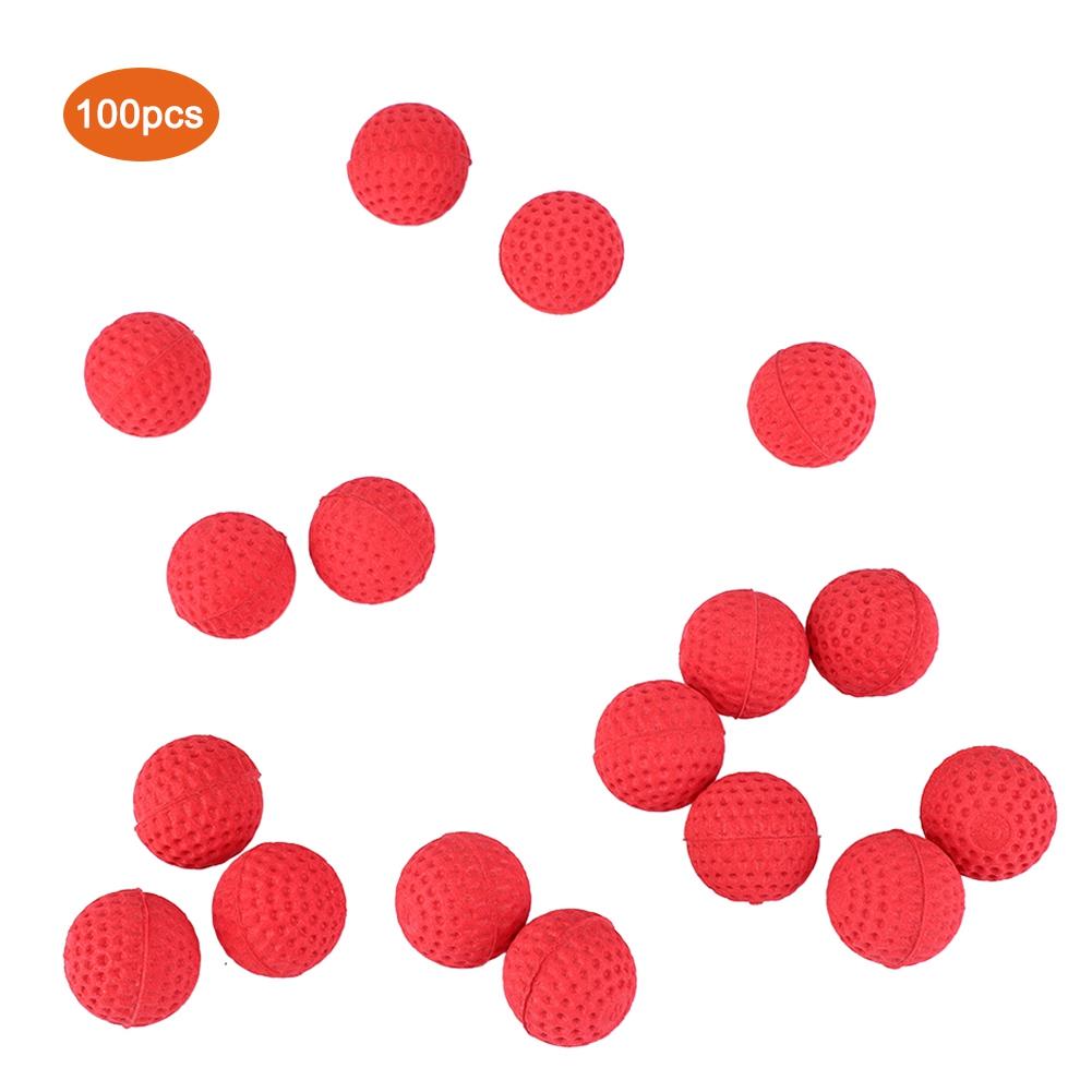 Lot de 100 PIÈCES Pack Universel EVA Doux Rond Balles Rechargeables pour Pistolet Jouet Rival (rouge)