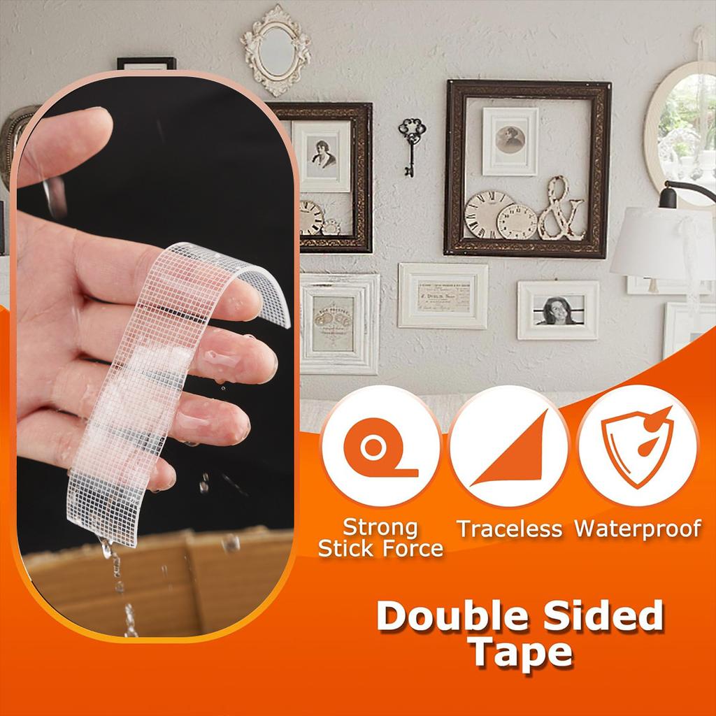 5m Nano Double-sided Tape - Super Strong Adhesion, Transparent, Detachable, Waterproof Super Adhesive Strip Double-sided Tape