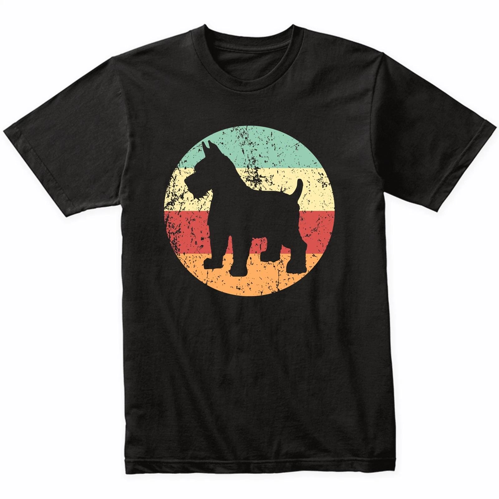 Retro Schnauzer Dog Breed Icon T-Shirt - Retro Colors 4XL