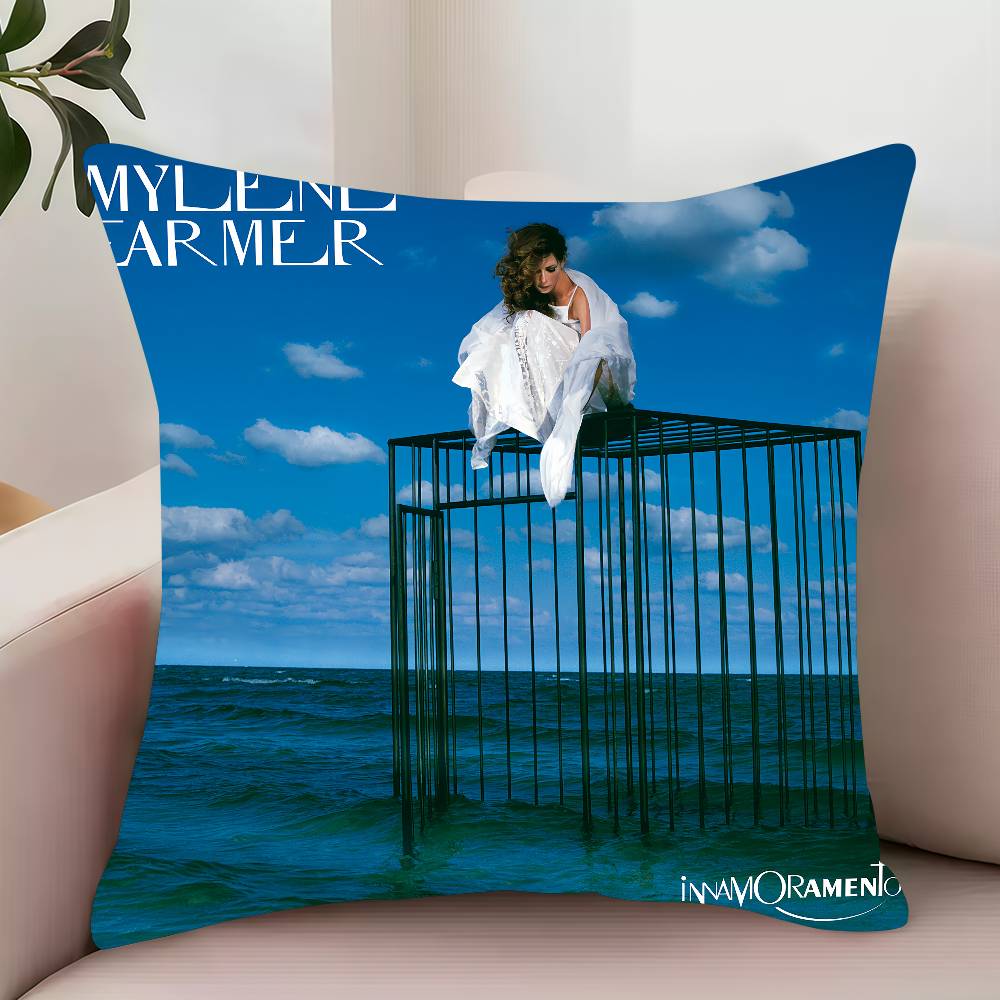 Sängerin M-Mylene Farmer Nevermore Kissenbezug Dekor Schutzbezüge Bequem Weich Für Sofa Wohnzimmer Heimbüro