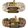 Paracord Bracelet Adjustable With Bronze USA Flag Outdoor Tactical Survival Wristband Fashion For Women Men Military Veterans
