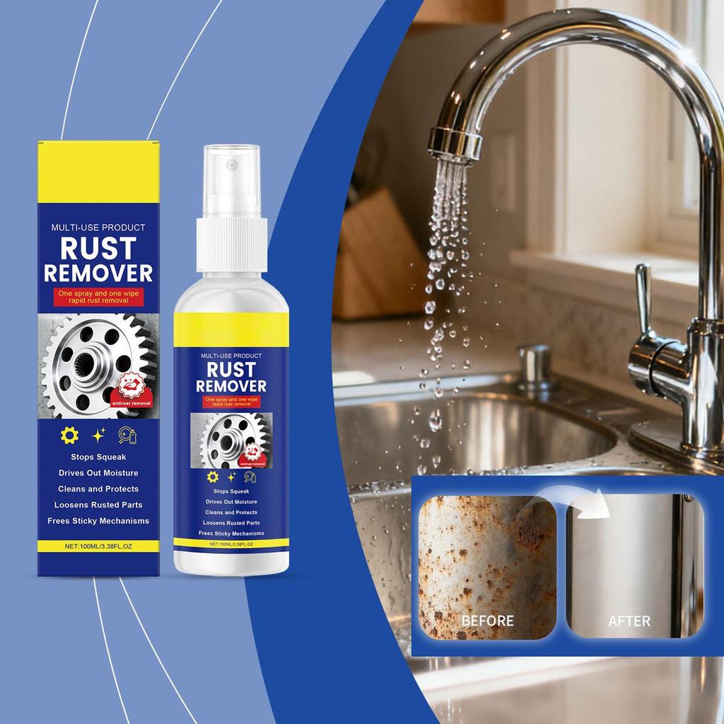 100ml Car Rust Remover Liquid Cleanser Stain Paint Metal Rust Remover For Toilet Shower Sink Bathtub Tile Bathroom Automotive
