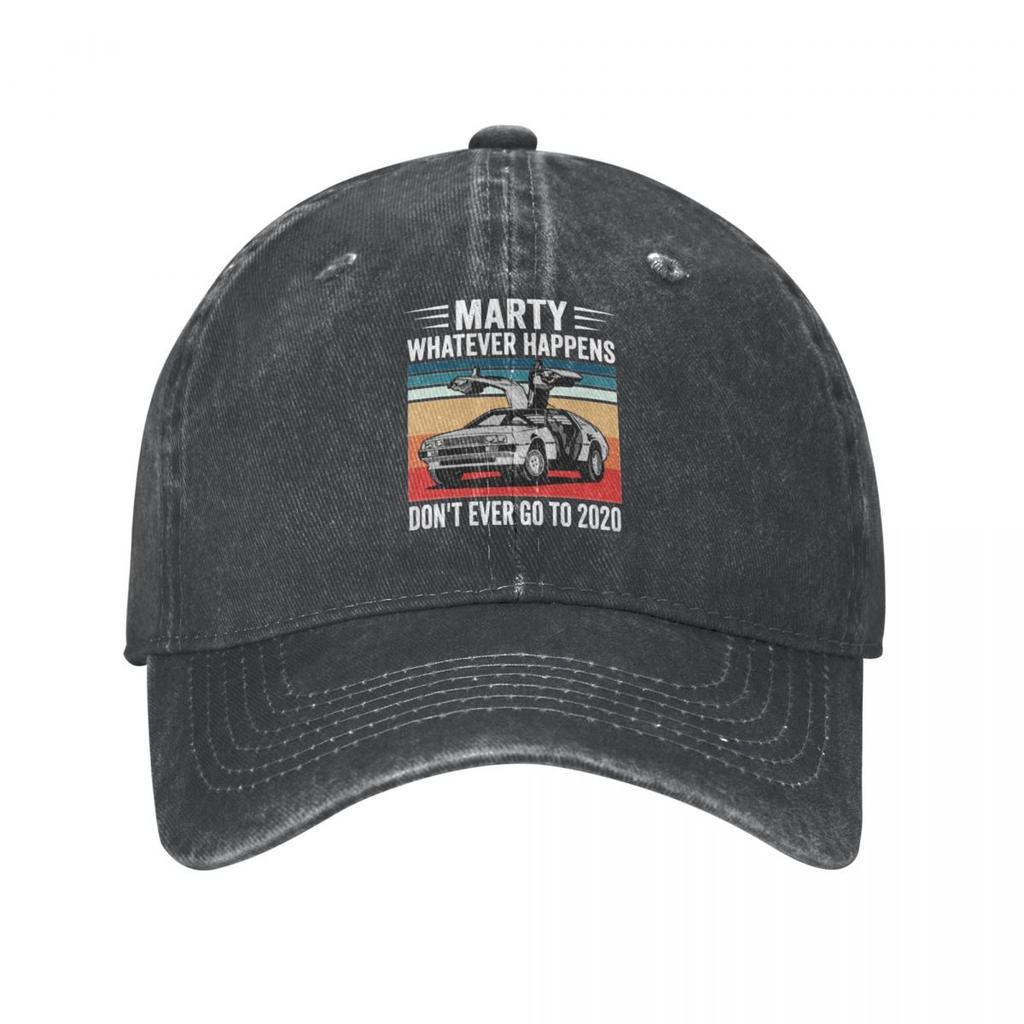 Back To The Future Baseball Cap Marty Whatever Happens Casual Men Washed Trucker Hat Wholesale Design Hunting Baseball Caps