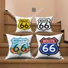 USA Route Historic Mother Road Pillow Cover Cushion Case Sofa Couch Home Gaming Room Decoration