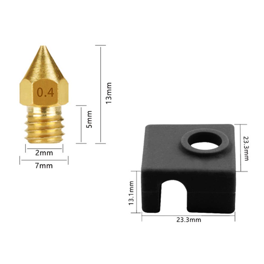 9Pcs 3D Printer Parts Creality Ender DIY 0.4mm MK8 Nozzle Extruder Hot End Kit for Creality Ender 3 Pro 3D Printer