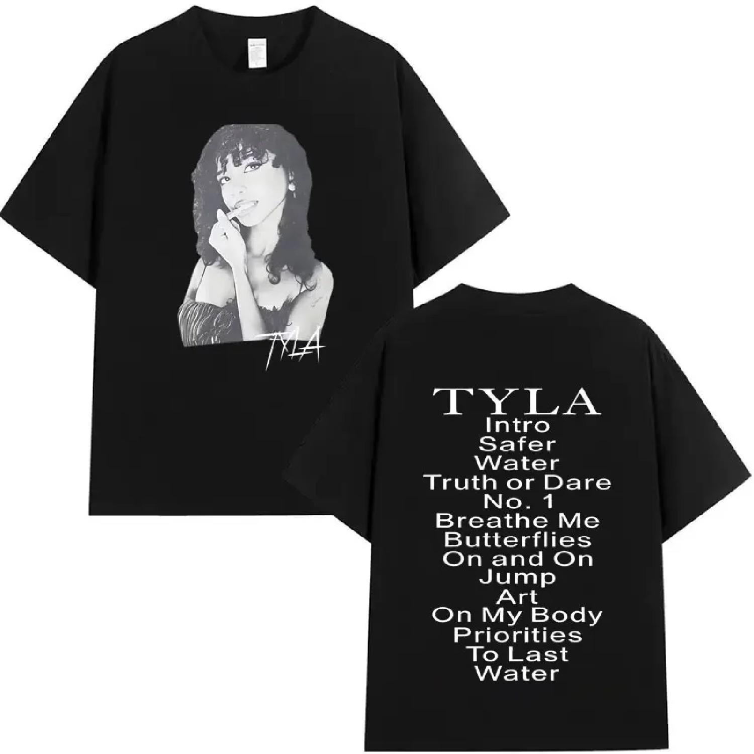 Hip Hop T Shrits Tyla Scratch Harajuku Short Sleeve Tee Men Crewneck Aesthetic Graphic Hipster Fashion Tops Streetwear Teenagers S чёрный