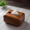 New Chinese-style Simple Walnut Color Tissue Box Household Solid Wood Living Room Storage Carton Wooden Tissue Storage Box
