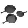 3 Piece Frying Pan Set Cast Iron Prevent Stick Multifunction Mini Fry Egg Pan with Long Handle for